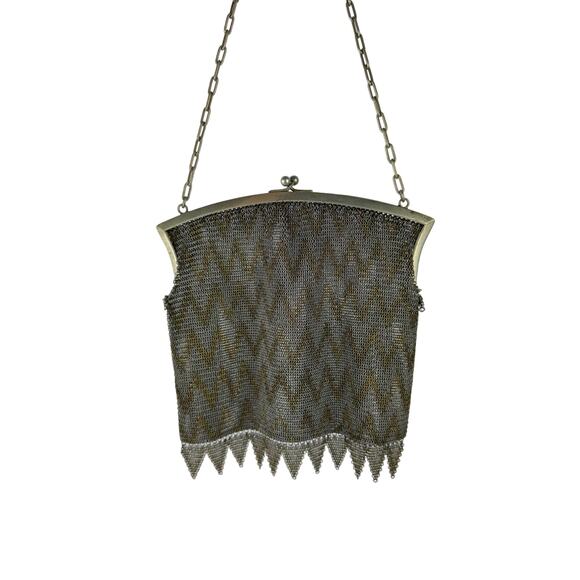 Herringbone Vintage Metal Mesh Bag Light Repair Needed - Picture 6 of 10